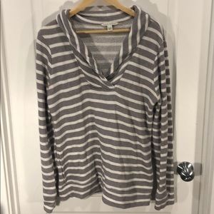 Banana Republic grey and white striped sweater